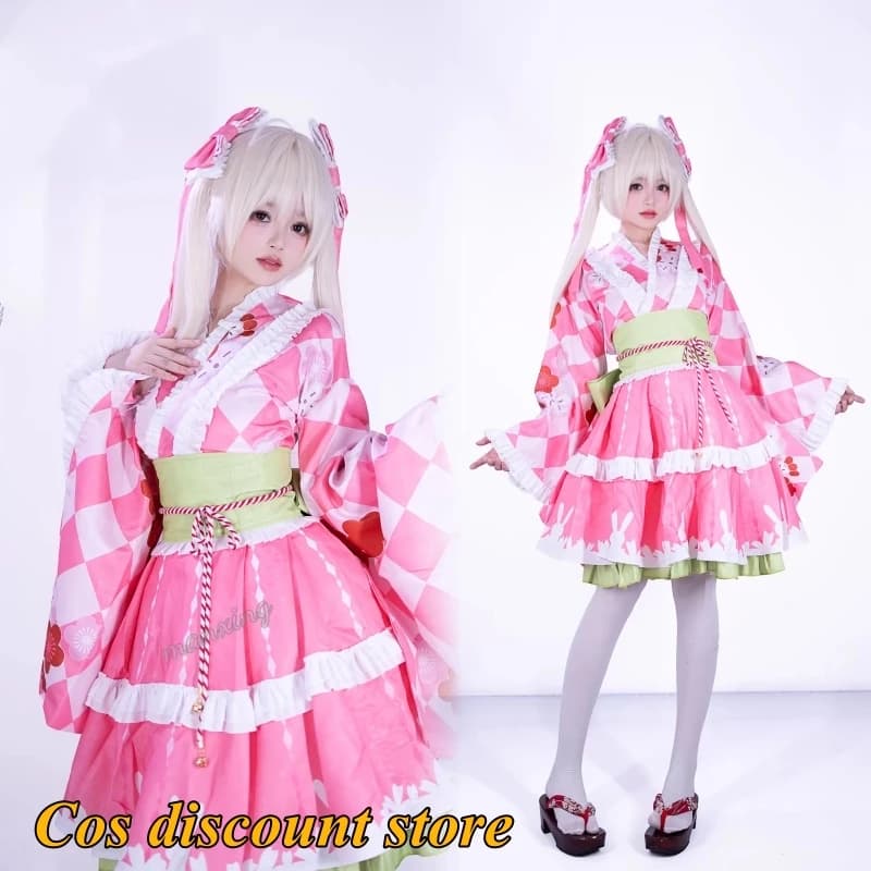 Kasugano Sora Cosplay Yosuga No Sora Donne Dolce Lolita Costume Kimono Yukata Vestito di Halloween Vestito Del Partito Gioco di Ruolo Abbigliamento