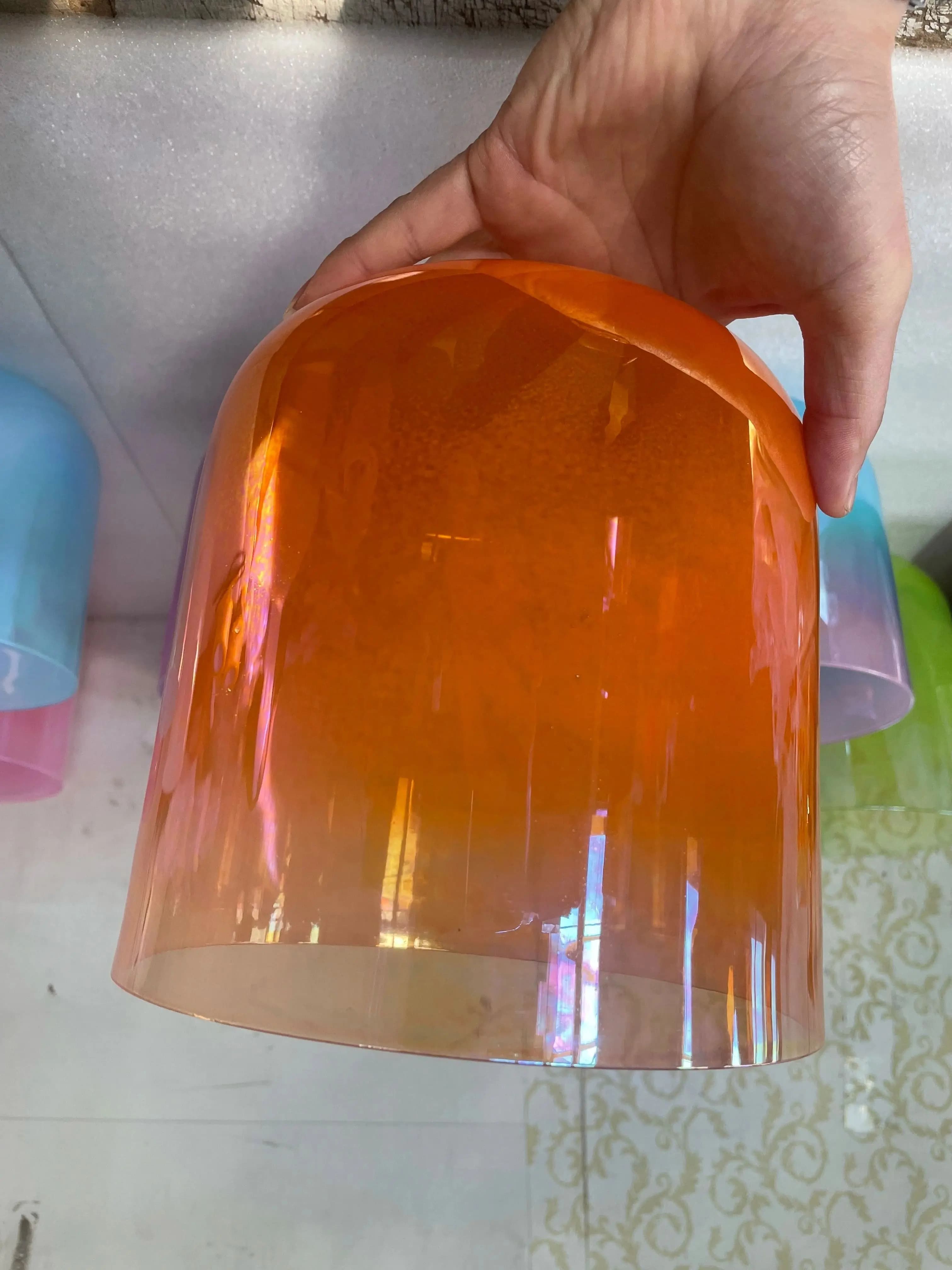 Magic Orange Crystal singing bowl 3rd octave 432hz perfect D note Sacral chakra or D# Adrenals chakra sound healing about 8"