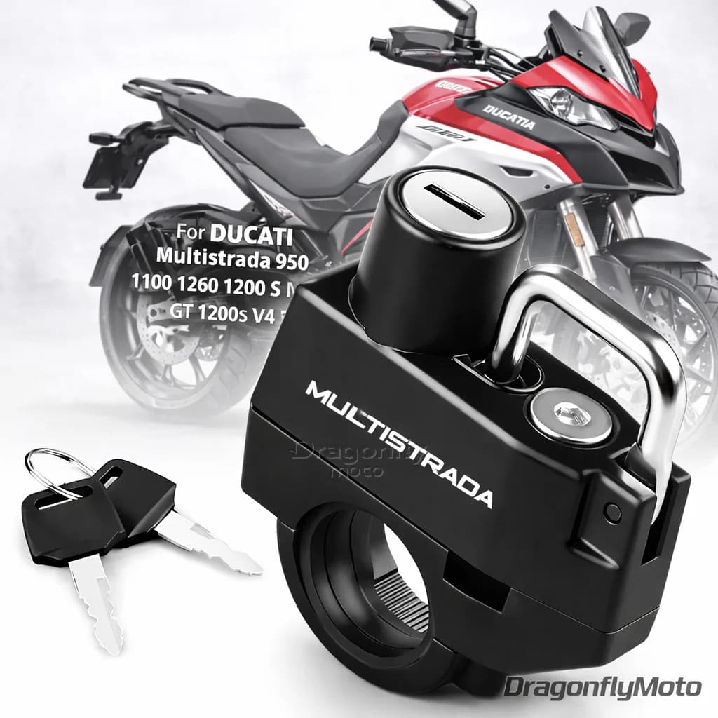 Lucchetto Antifurto per Casco Moto per DUCATI Multistrada 950 1100 1260 1200 S GT 1200S V4 Dispositivo di Bloccaggio Casco