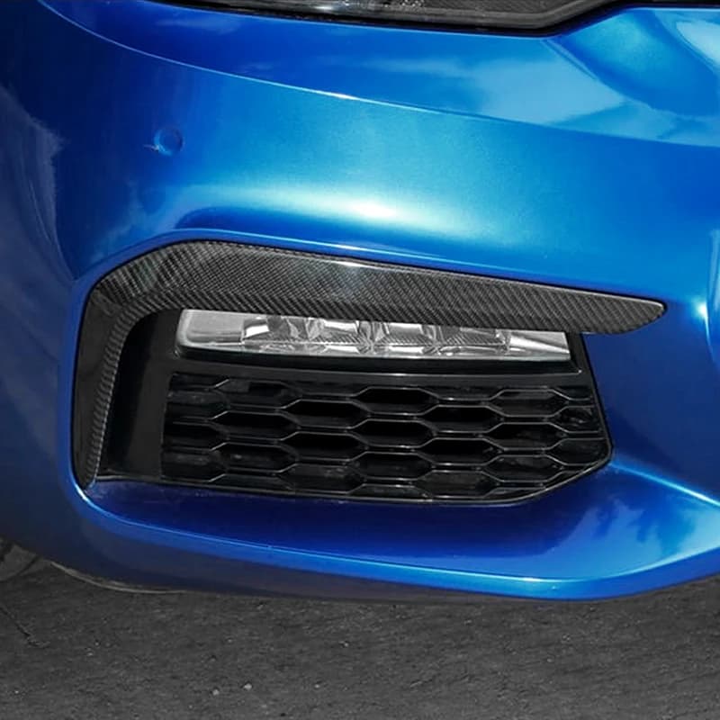 ABS Testa In Fibra di Carbonio Anteriore Fendinebbia Copertura Della Lampada Griglia Slitte Palpebra Sopracciglio Striscia Trim Per BMW Serie 5 G30 530liM G38 M Sport