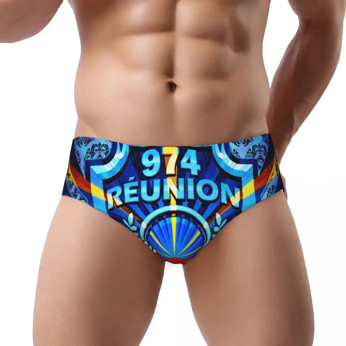 Mutande da uomo personalizzate 974 riunione mutandine intimo maschile morbido stemma Maveli slip mutande