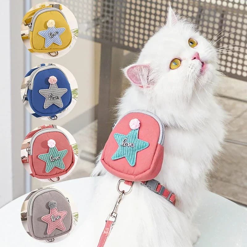 Zaino pettorale alla moda a forma di stella marina con tracolla regolabile per gatti e cani, attrezzatura da esterno per il trasporto di animali domestici