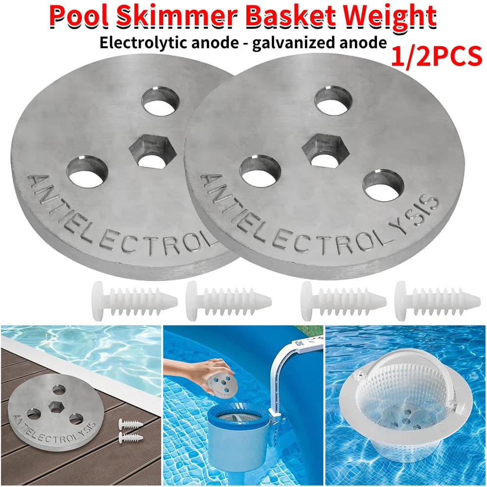 Skimmer for pool Weight plate with zinc anode The weight of the skimmer basket for pool keeps your skimmer basket in place for pools with salt system