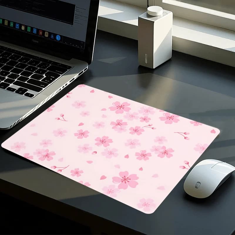 Tappetino per mouse con stampa floreale di fiori di ciliegio, tappetino da scrivania per gaming, base in gomma antiscivolo, tappetino per mouse grande per PC, laptop, tastiera, scrivania da ufficio