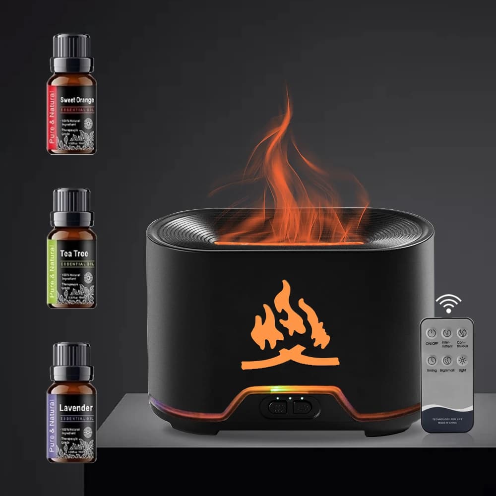 Umidificatore Silenzioso da 300ml con Aromaterapia, Luce a 7 Colori per Yoga, Ufficio, Camera da Letto