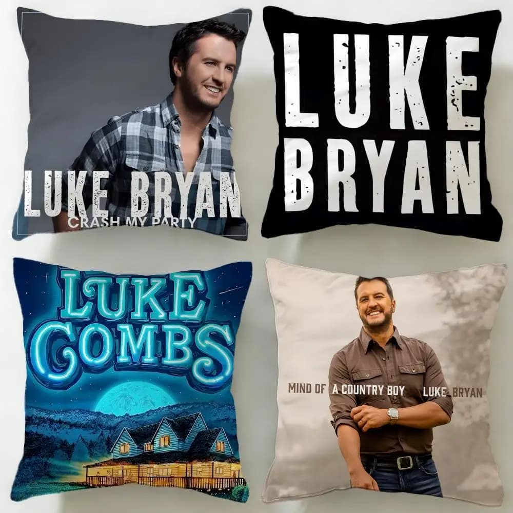Federa per cuscino del popolare cantante Luke Bryan, morbida e facile da lavare, versatile per divano, letto, viaggi e ufficio