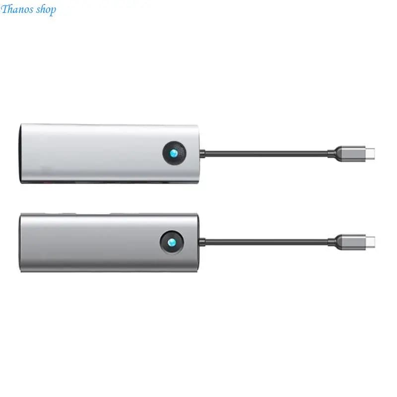 Hub adattatore USB C Docking station 10 in 1 con ricarica video VGA RJ45 PD100W, porte USB 3.0x3 Trasferimento dati veloce 5