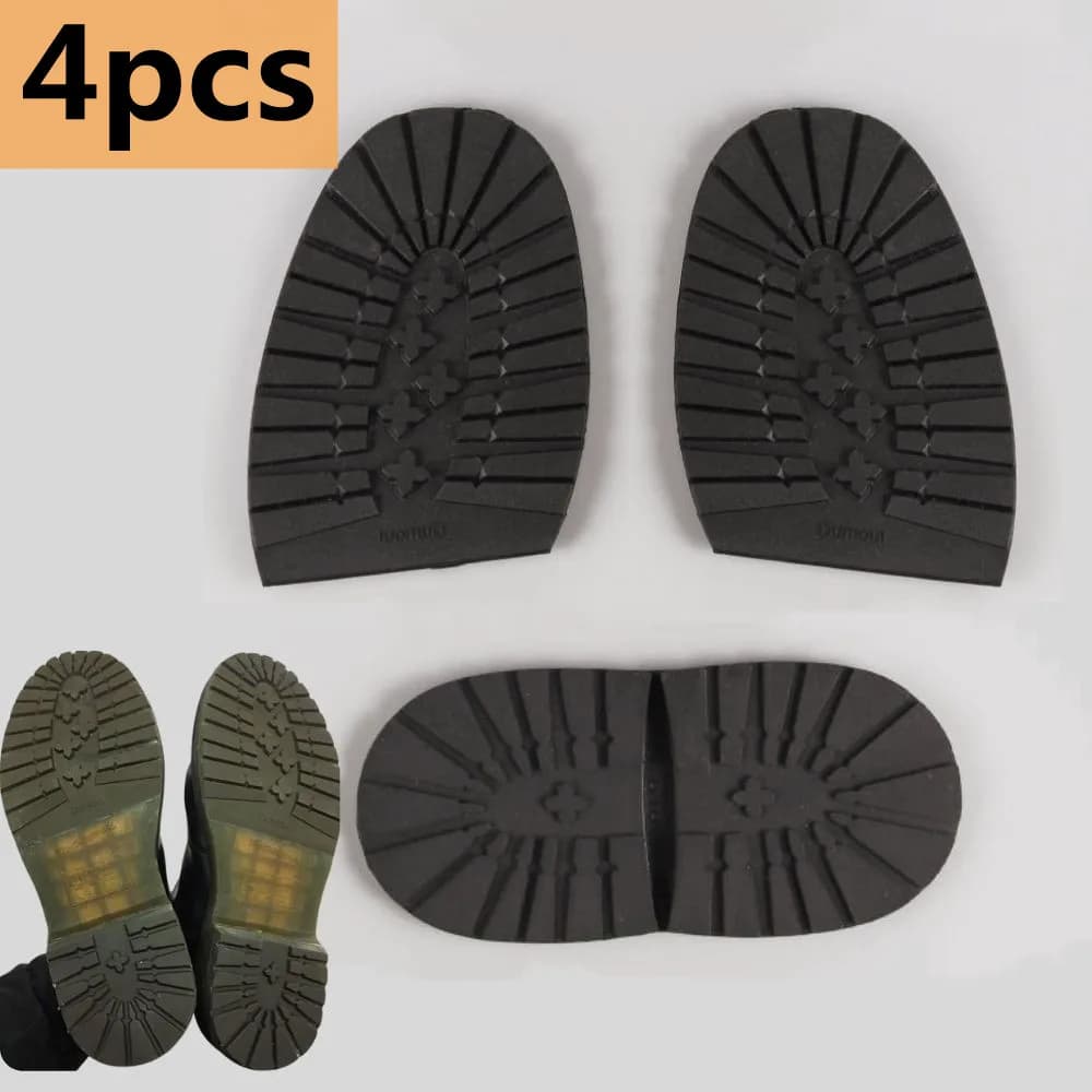 4 Pezzi Suole in Gomma Antiscivolo Resistenti all'Usura per Uomo, Accessori per Riparazione Suole, Cuscinetti per Punta e Tallone