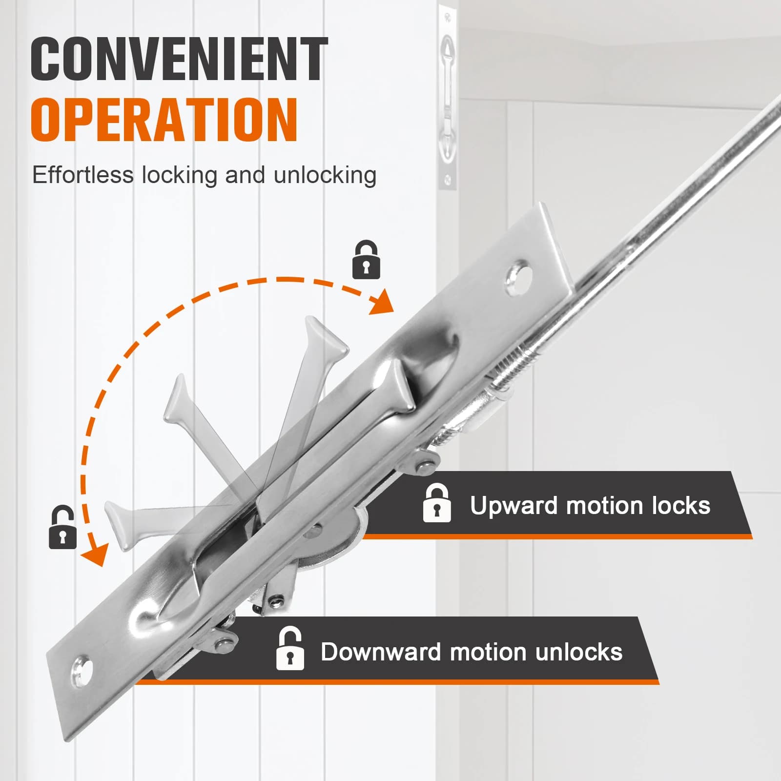10 Packs of 16.54 Wall Extension Bolts, Safety Lock Hidden Stainless Steel Solid for French Doors and Composite Doors