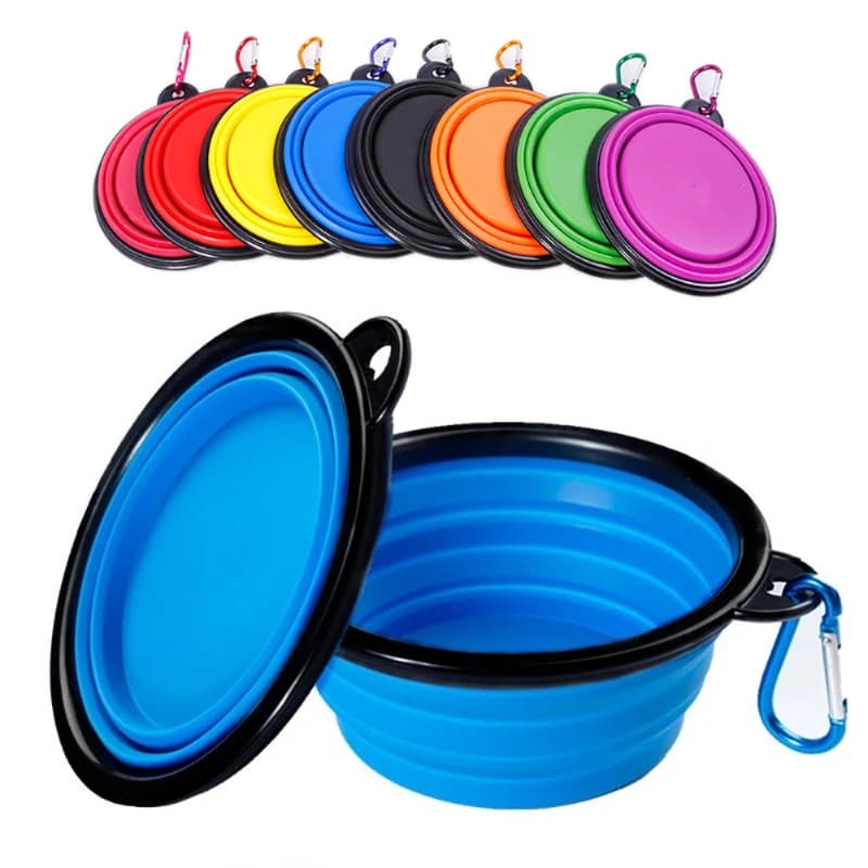 Ciotola per animali pieghevole in silicone da 350 ml - Ciotole da viaggio per campeggio all'aperto - Portatile, pieghevole, leggera, salvaspazio, facile da usare