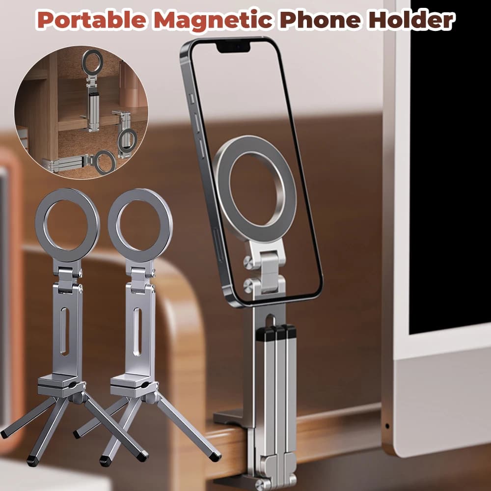 Supporto per telefono magnetico portatile Supporto per telefono cellulare pieghevole Supporto per telefono treppiede portatile/da terra Accessori per telefoni cellulari