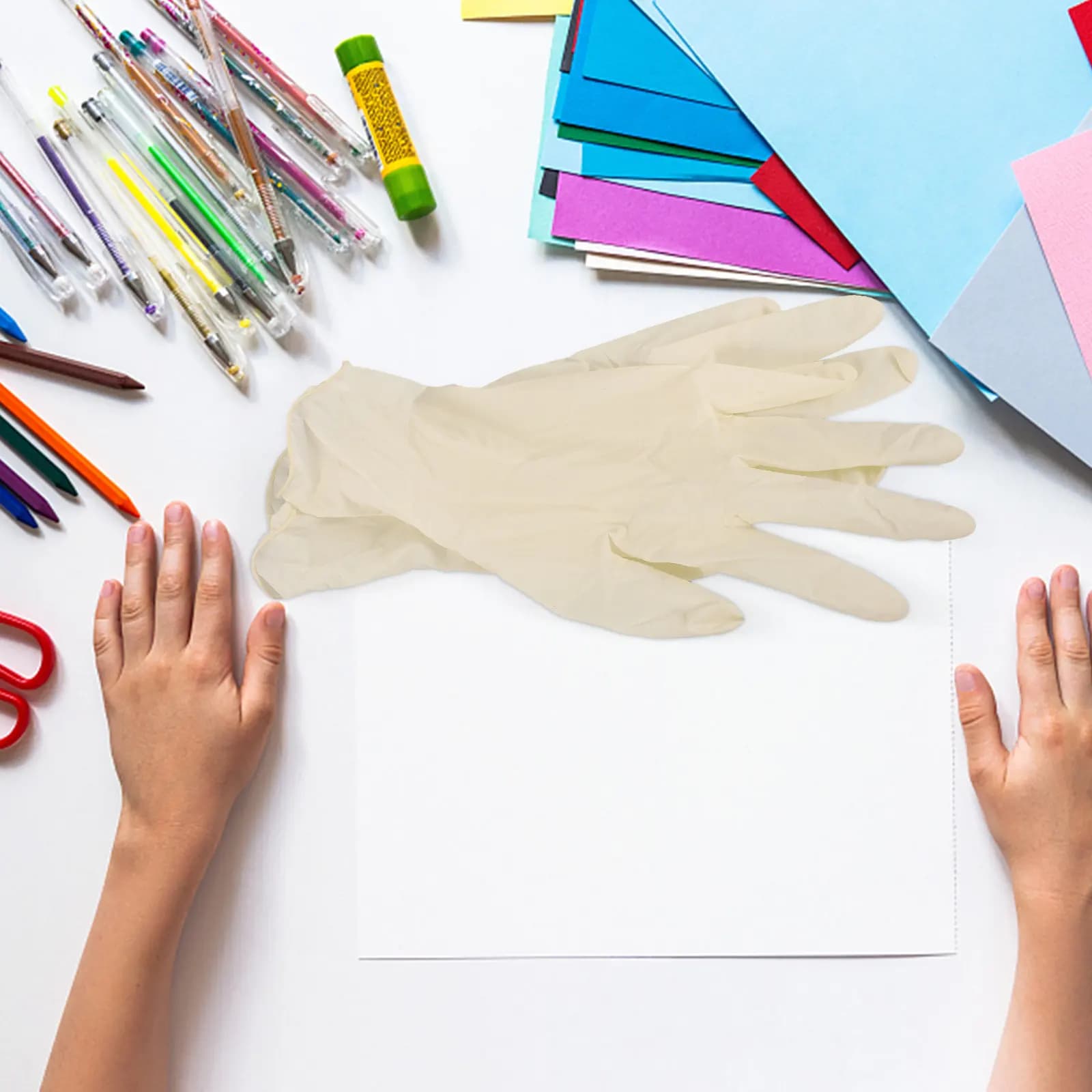 20 Pezzi Guanti in Lattice per Bambini, Sicuri per Alimenti, Monouso, Protettivi ed Elastici per Cucina, Lavaggio Piatti, Pulizia, Cottura, per Bambini Piccoli