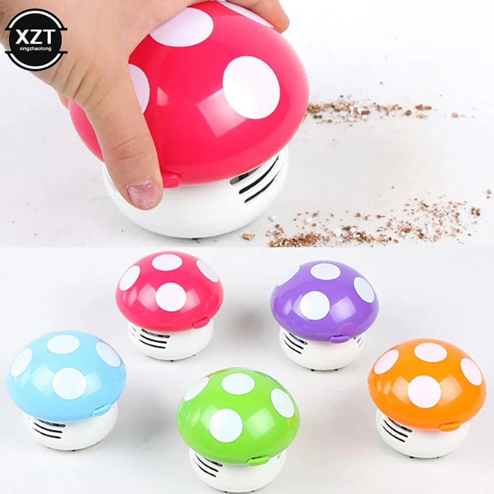 Mini aspirapolvere da tavolo 6 colori carino piccolo fungo angolo scrivania tavolo aspirapolvere per auto Computer di casa nuova spazzatrice