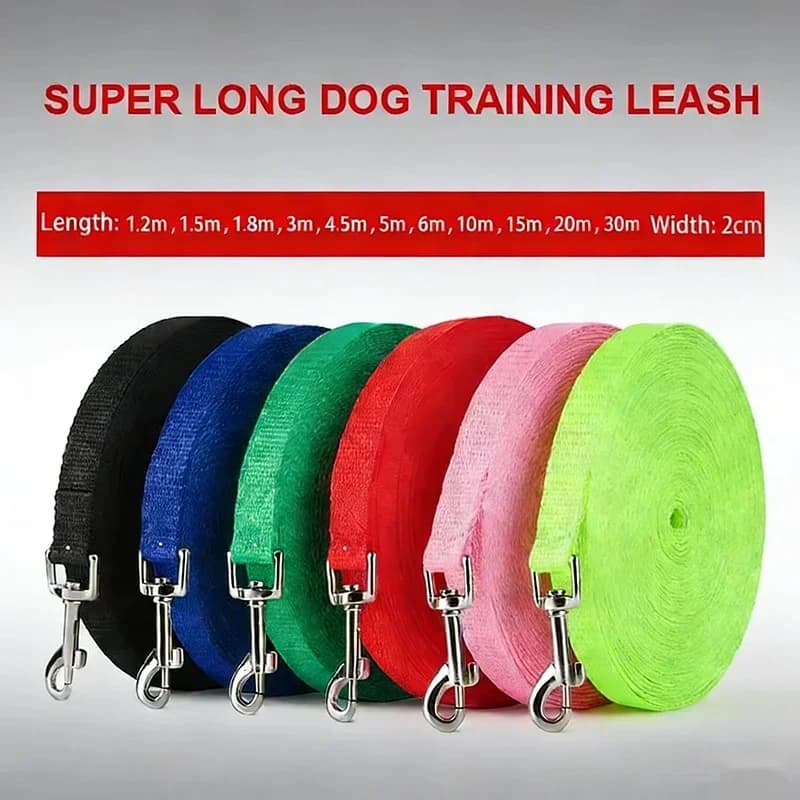 Durable Thickened Nylon Dog Long Lead Rope Multi Length Portable Pet Walking Leash Outdoor Training Play Traction Belt