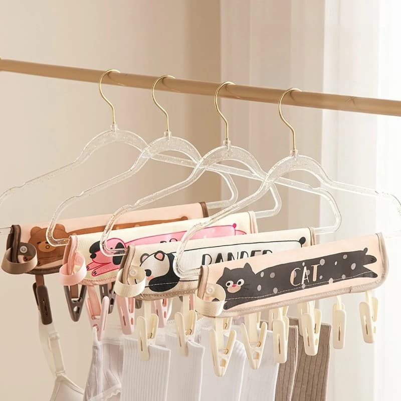 1 Pieghevole Wallet Stretcher with Clips for Underwear and Socks, Ideal for Hotel and Exterior Use