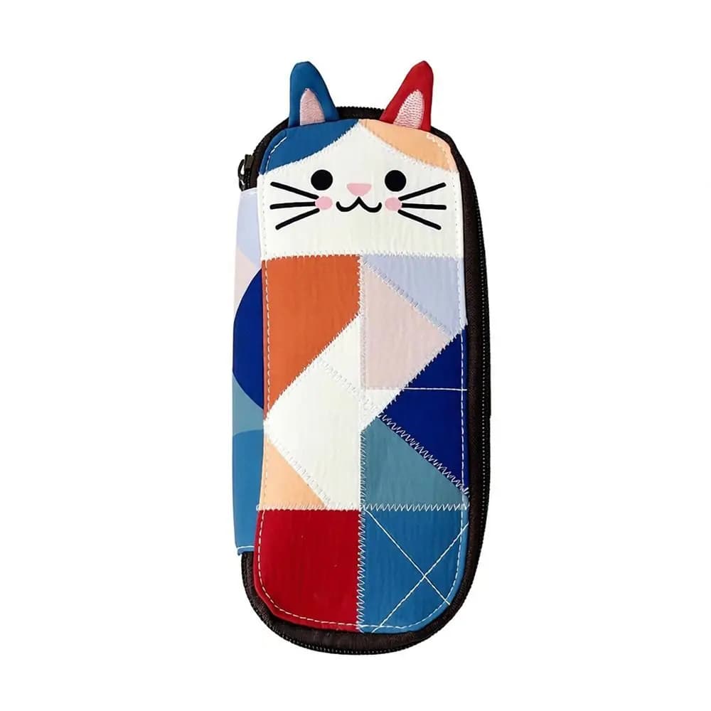 Waterproof Patchwork Coin Purse Cat Zipper Design Makeup Bag Travel Storage Bag Home Travel