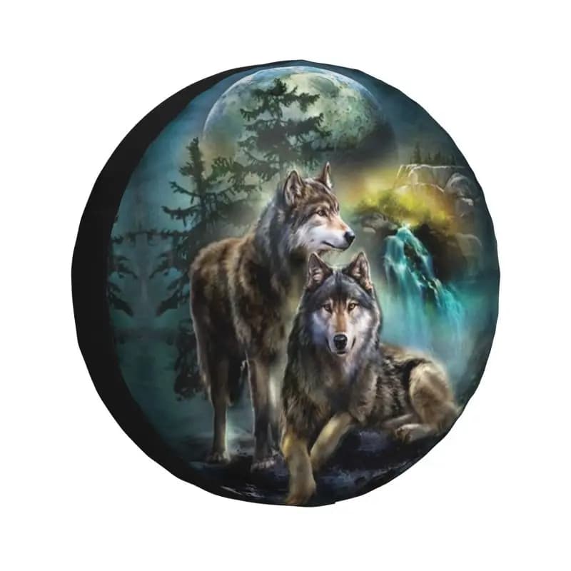 Animal Wolf custom spare cover for Jeep Pajero 4WD Trailer tyre protection 14" 15" 16" 17" inch