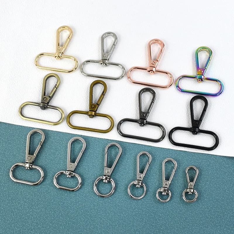 20Pcs 13-50mm Metal Bags Strap Buckles Trigger Lobster Clasp Rotatable O Ring Carabiner Clip Snap Hook Dog Collar Hanger Buckle