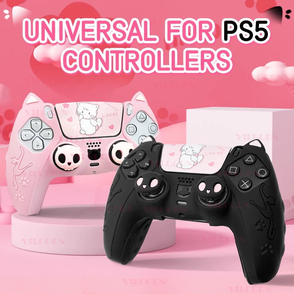 Simpatico silicone protettivo per controller PS5 Cover antiscivolo per PS5 DualSense con 2 pezzi Joystick Cappucci per pollice Regalo di Halloween