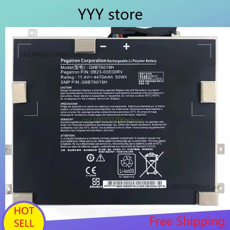 TA019H 0B23-00E00RV Batteria del computer portatile 11.4V 50Wh 4470mAh per Wacom Cintiq Companion 2 DTH-W1310 HV4DTHW1310 Disegno Tablet PC