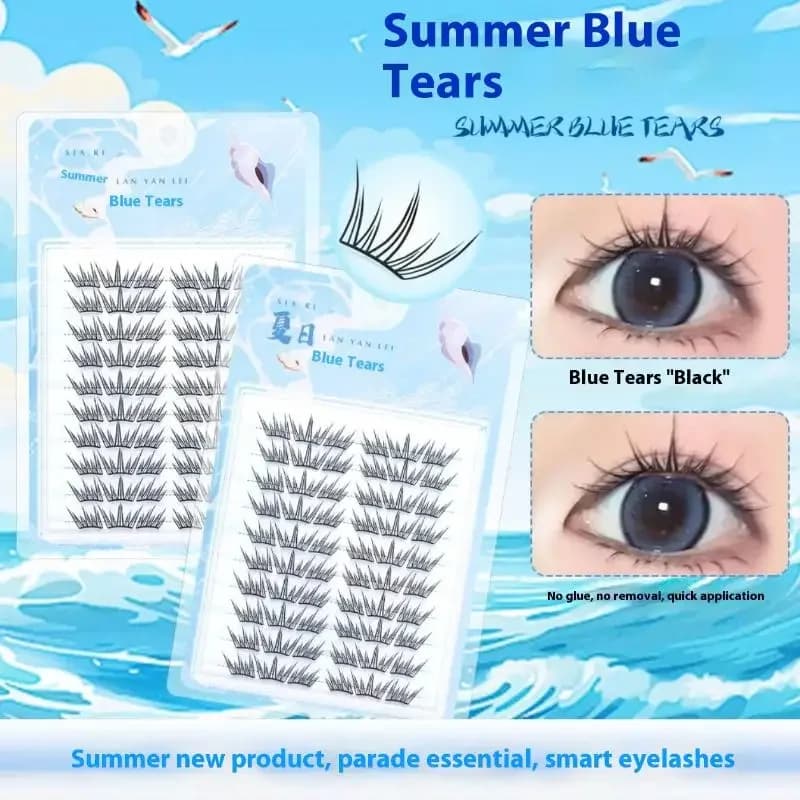 10 rows of voluminous fake lashes without glue 5D thick fins apply extension natural lashes easy segmented curling