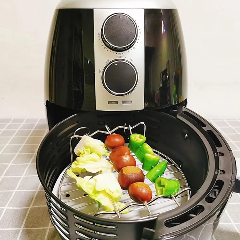 Stainless Steel Air Fryer Accessories Set: Grill for Toast and Support for Spiedini, Anti-rust, Surface Lyscia, Easy to Clean
