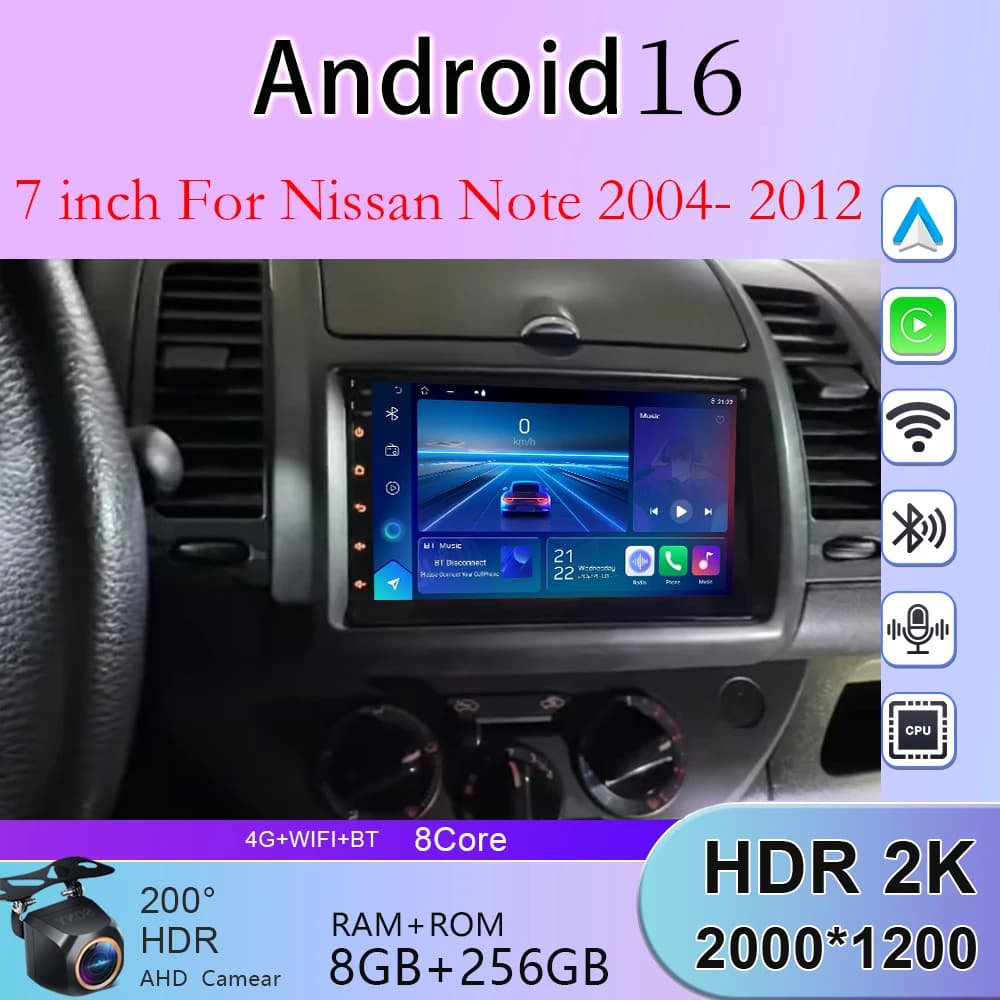4G+WiFi For Nissan Note 2004 2005 2006 2007 2008 - 2012 GPS Navigation Video Car Radio GPS Automotive Multimedia Car Monitor DVD