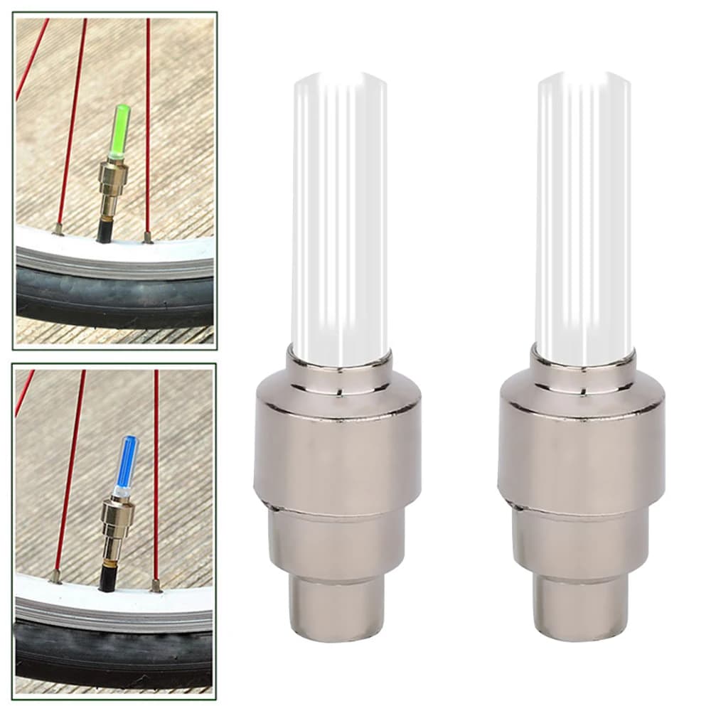 2/4 Pezzi Mini Luce LED Posteriore per Bicicletta, Tappi Valvola Pneumatico MTB, Luce per Raggi Bici Effetto Neon, Luce di Avvertimento Anteriore e Posteriore per Ciclismo, In Promozione