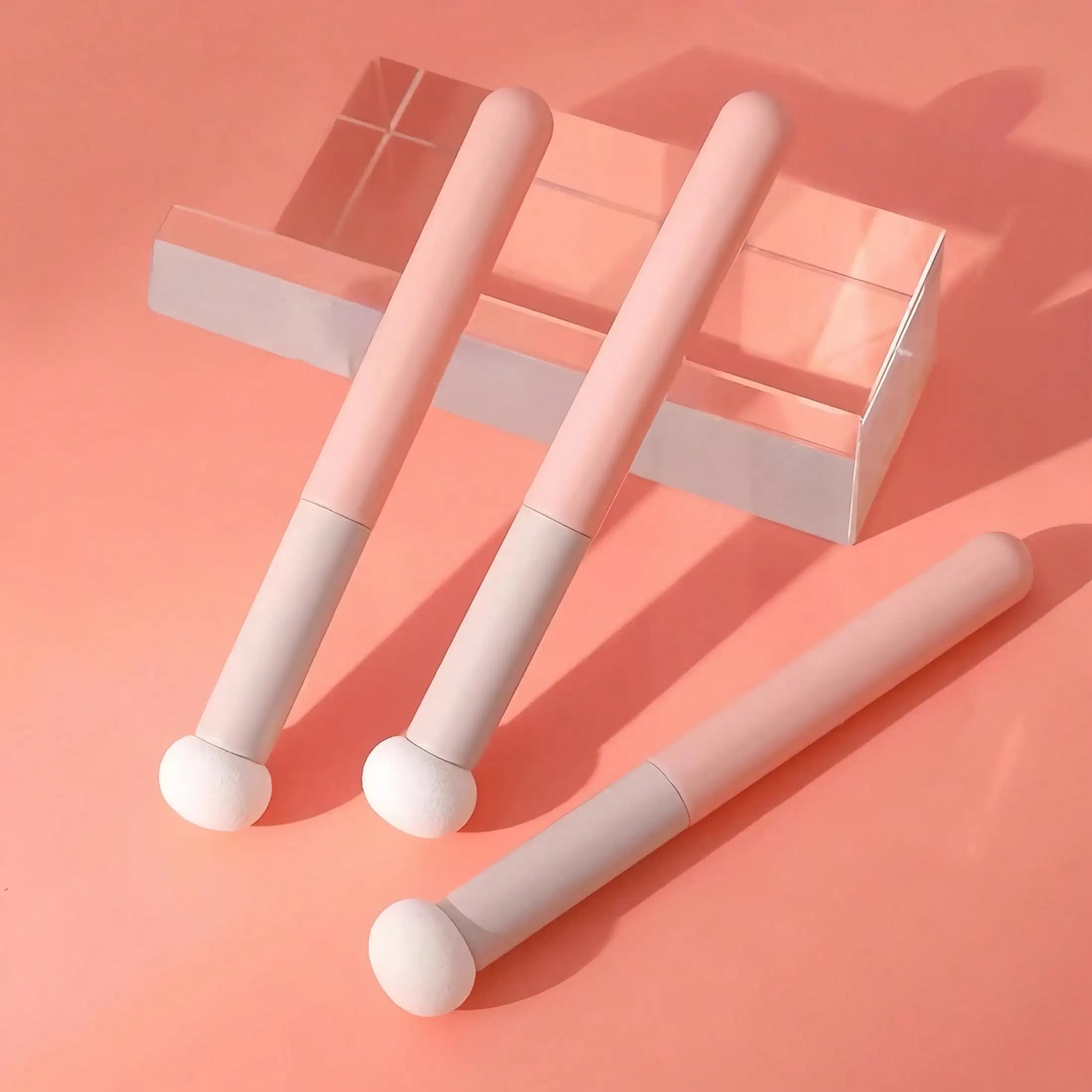 Set di 5 pennelli e spugne per il trucco - Pennello per correttore/polvere/trasparente + Spugna a fungo + Spugna rotonda per il trucco | Setole morbide, trucco impeccabile, adatte per cicatrici da acne/ampia copertura, utilizzo a secco e a umido, strumenti multifunzionali per tutto il viso, inclusa la spazzola per fondotinta
