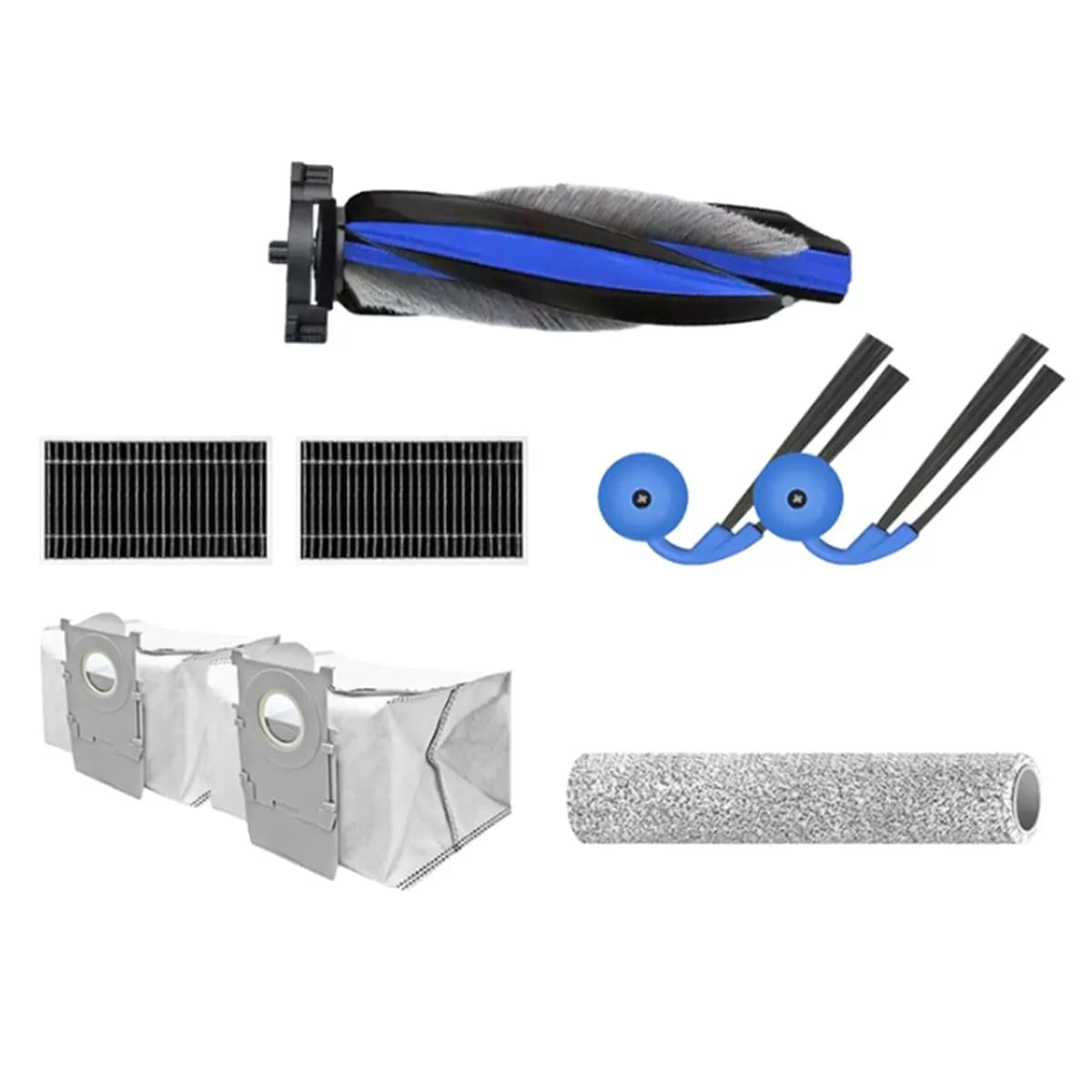 DT34 Accessories for Ecovacs T90 PRO Vacuum Cleaner Including Main Roller Brush Side Brush Filter Roller Mop Dust Bag(8pcs)