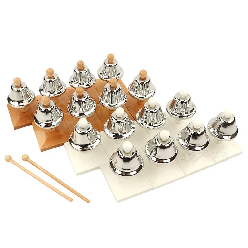 Set di Campanelle (16 Pezzi) Materiali Montessori Attrezzature Educative Giocattolo in Legno Montessori