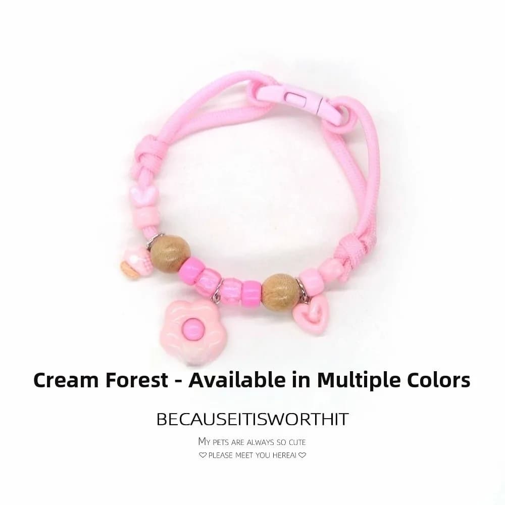 Adjustable Pet External Deworming Collar Cute Design Macaron Color Adjustable Cat/Dog Pet Collar Safe Natural Material