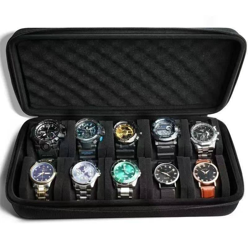1-15 Slots Watch Storage Box Watch Zipper Travel Case Portable Watch Organizer Display Holder for Wristwatches and Smart Watches