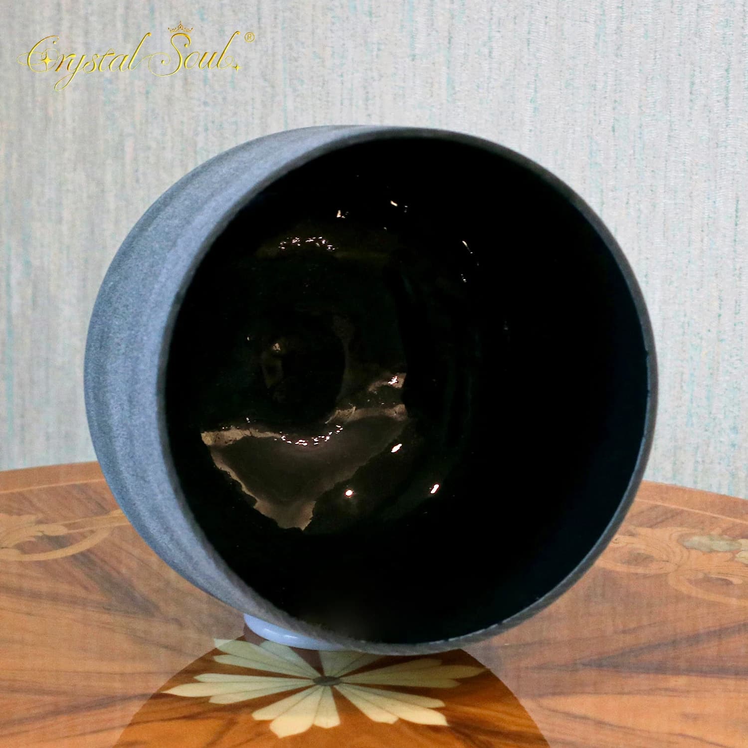 CrystalSoul 432Hz High Quality Raw Orepeacock green Frosted Crystal Singing Bowl