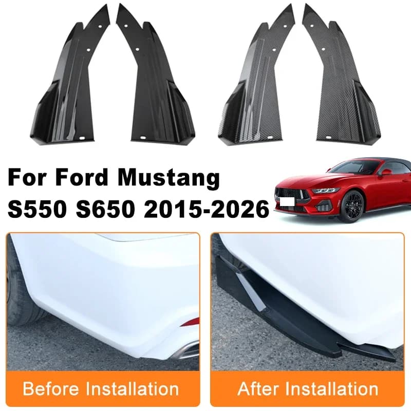 Car Rear Bumper Spoiler Lip Diffuser Side Skirt Splitter Wrap Angle Anti-Crash Protection For Ford Mustang S550 S650 2015-2026