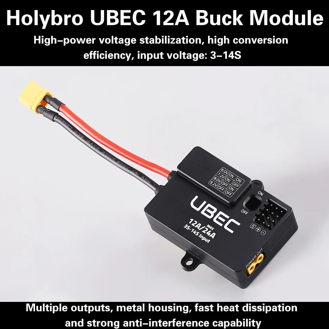 Modulo Step-Down UBEC 12A 3-14S Holybro, Alimentatore BEC con Tensione Stabilizzata 5V per Controller di Volo Multirotore