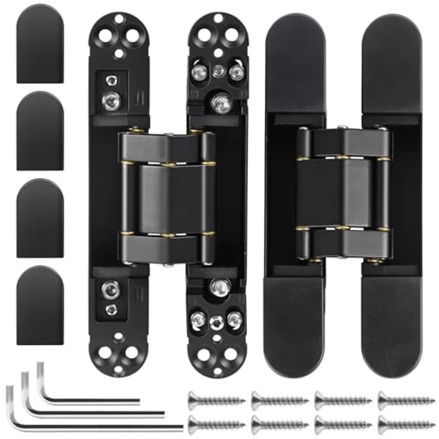 2 Hidden Handles Kit for Stainless Steel Doors - Visual Handles for Doors, 80 Degree Orientable Hidden Handles, Adjustable in 3 Directions for Heavy Doors