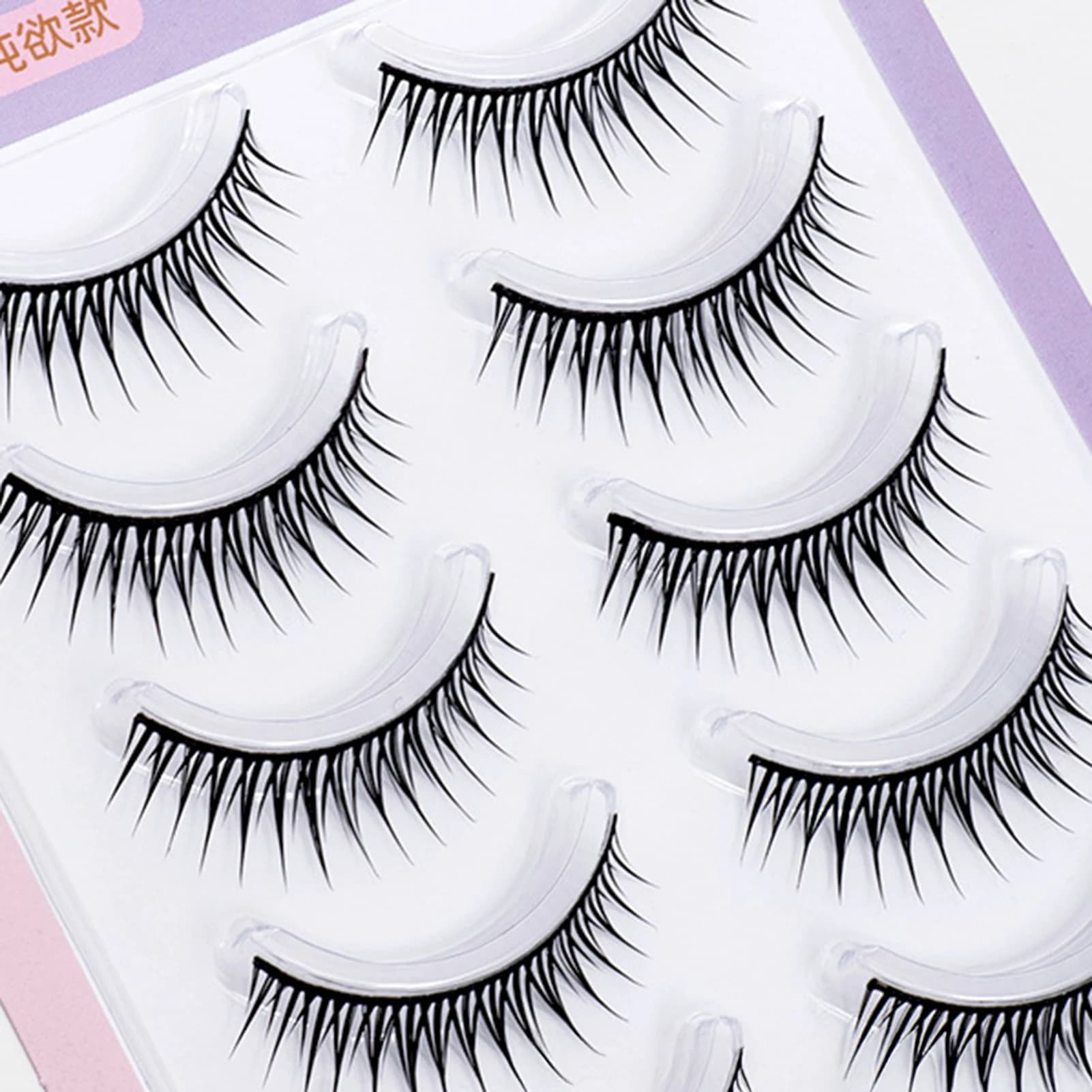 Ciglia finte stile coreano Cluster Ciglia a striscia completa senza colla 5 paia Ciglia a striscia sottile cosplay per trucco donna ragazza