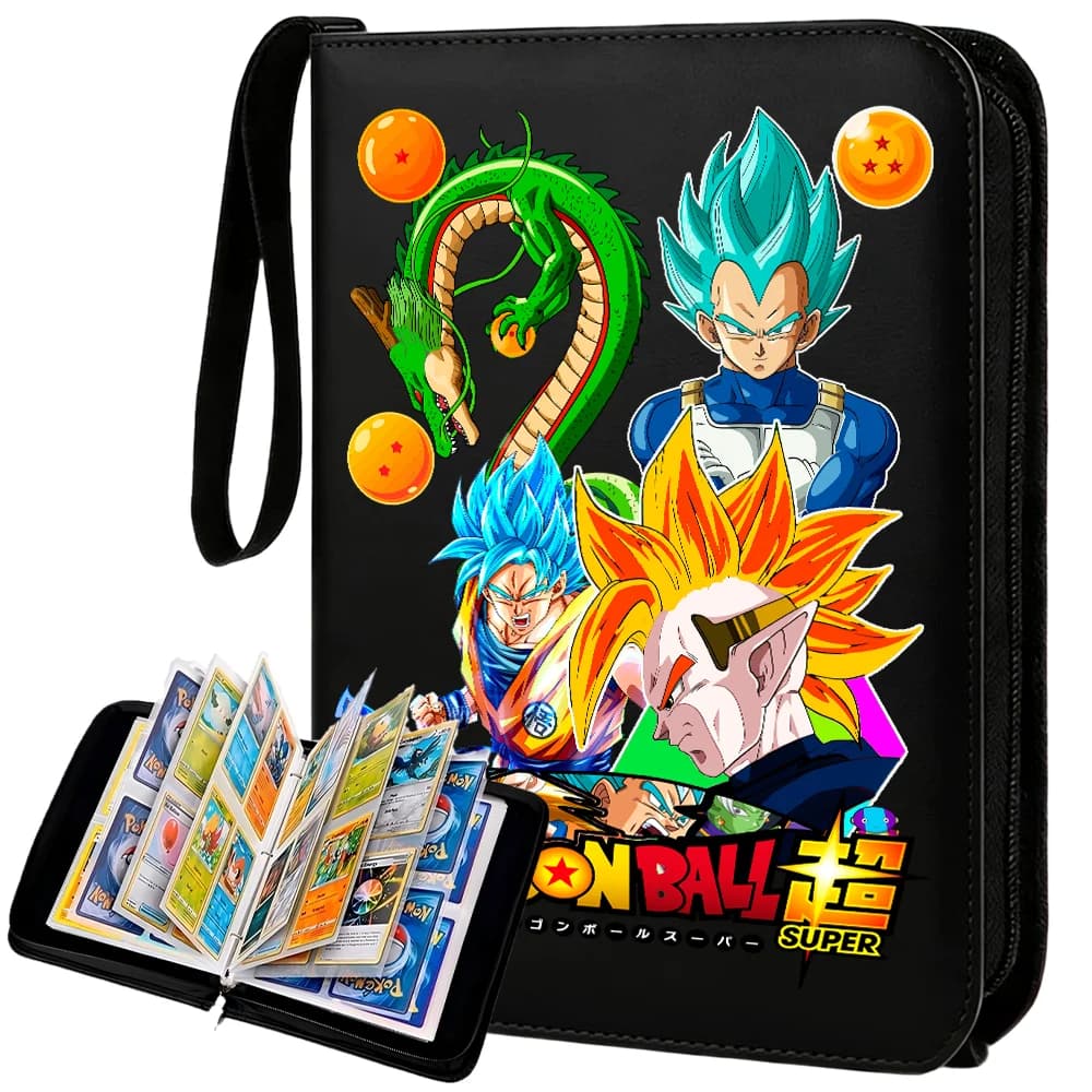 400 pz. Album Raccoglitore per Carte Anime Dragon Ball con Cerniera, Porta Carte da Gioco Goku, Protezione per Carte, Regalo
