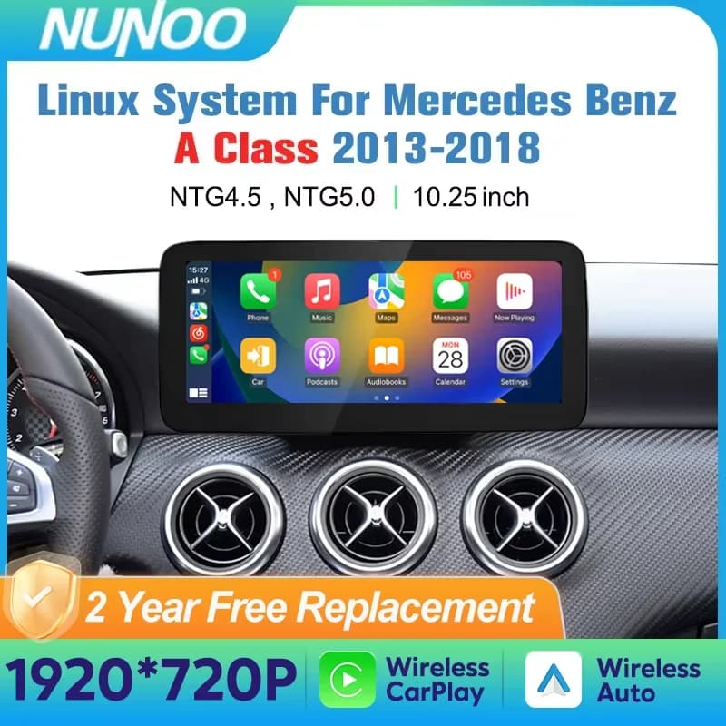 Wireless Carplay Android Auto Screen For Mercedes Benz Class A W176 A180 A200 A220 A250 A260 Multimedia Radio GPS Navi