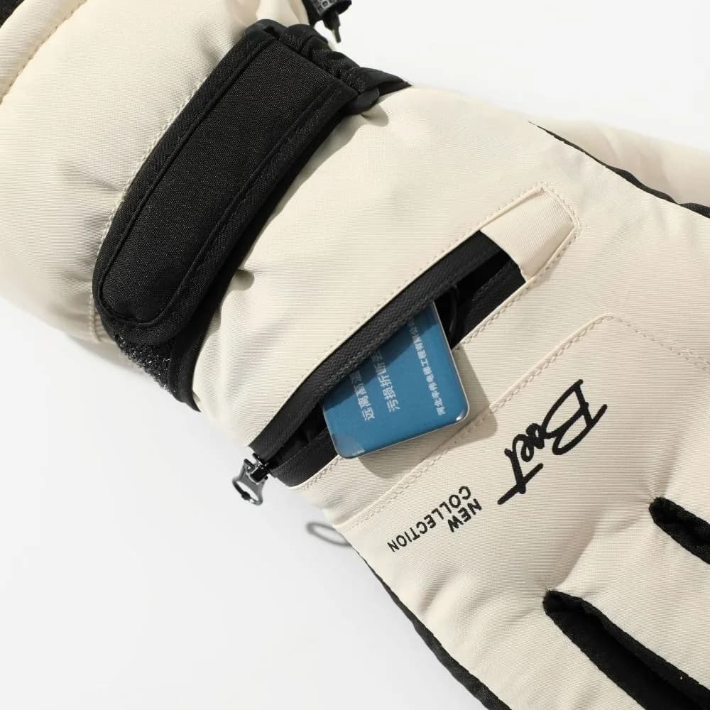 Non-slip With Zippered Pocket Ski Gloves Full Finger Thicken Winter Warm Gloves Fashion Cycling Equipment Winter Gloves Camping