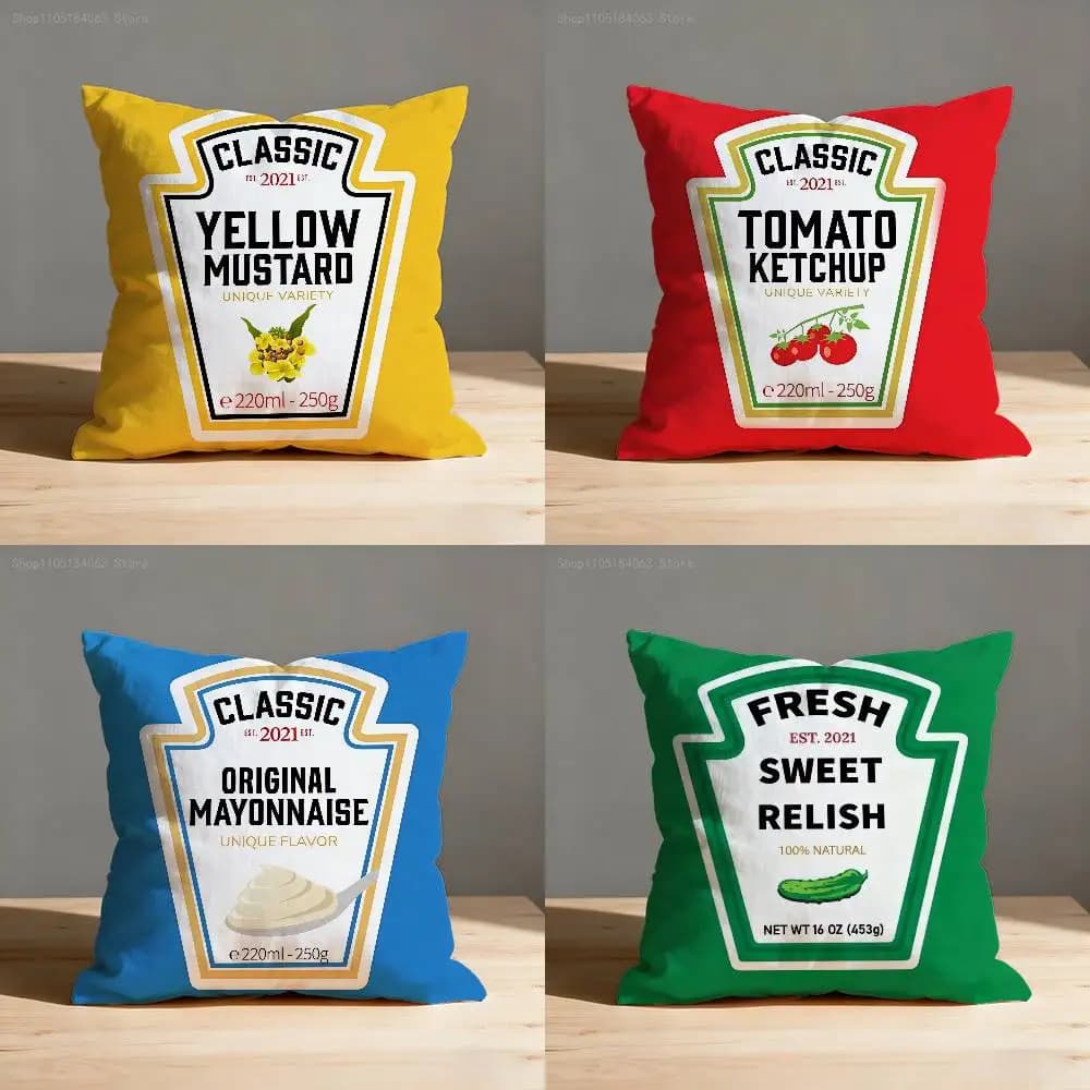 H-Heinz pillow case Tomato Ketchup for decorations and protection of sofas, car, office and home