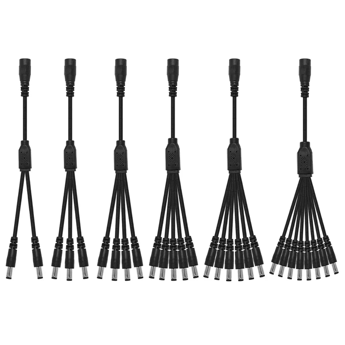 Cavo sdoppiatore di alimentazione CC da 5,5 mm 2,1 mm da 1 a 2/3/4/5/6/8 vie Cavo connettore adattatore di alimentazione 5 V 12 V per luci di striscia LED CCTV