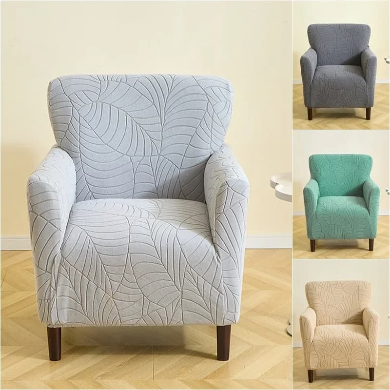 1PC Sheets Jacquard Club Stretch Chair Cover Tub Armchair Elastic Lining Single Sofa Living Room Bar Hotel