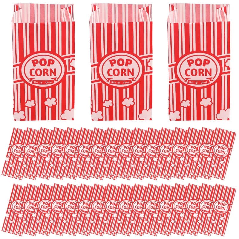 50 pcs popcorn packing bags snacks container bucket wedding birthday party movie night supplies box for individual food bags