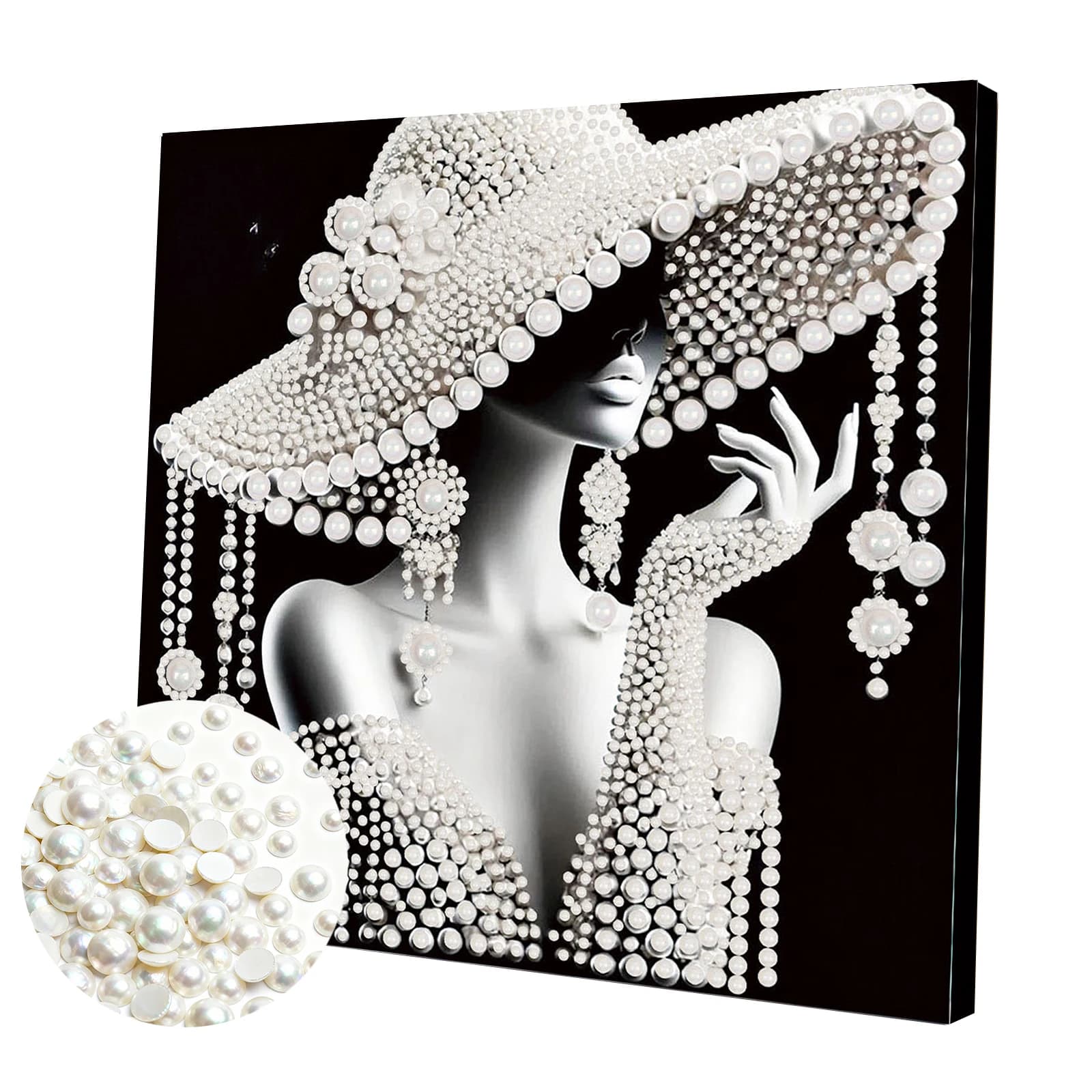 Kit Artistico Fai-da-Te per Pittura con Perle per Donne, 30x30cm, Quadri con Diamanti, Arte e Artigianato con Cornice per Adulti e Principianti, Decorazione per la Casa