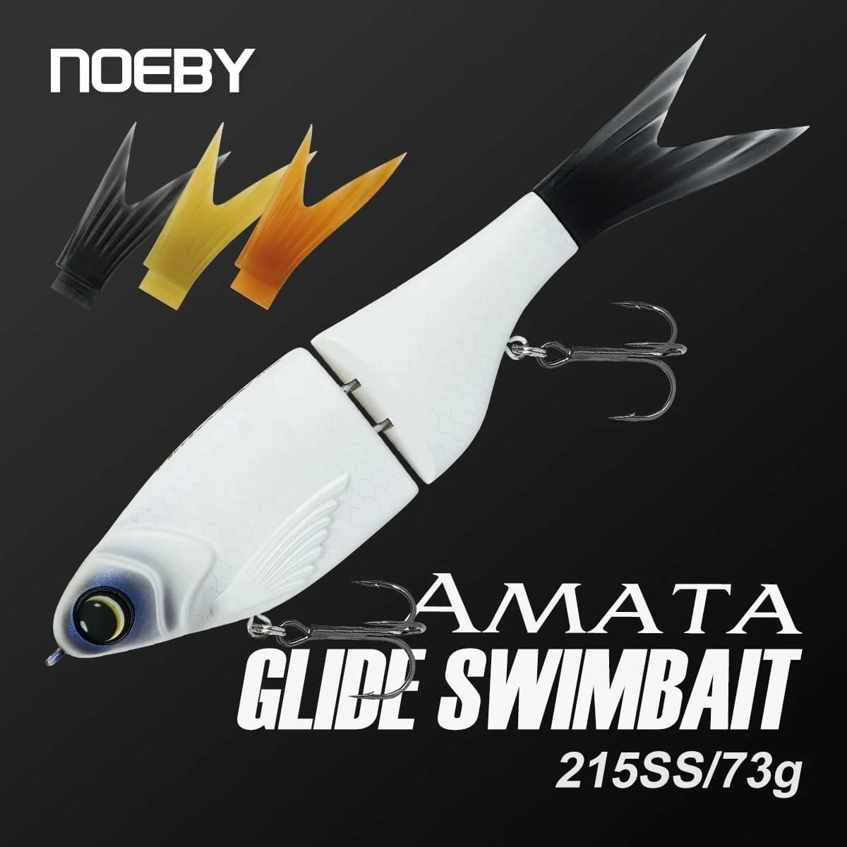 Noeby 215mm 73gAmata Glide Swimbait Lure Wobblers in silicone ad affondamento lento per luccio Bass Shad Glide Swimbait Esche da pesca