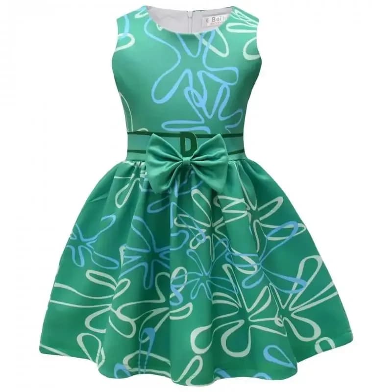 ★ Costume di Halloween Cosplay Disgust Intensamente2 con Papillon, Stampa Principessa, Parrucca, Sciarpa, Outfit per Festa di Carnevale 2026 Nuovo ♥ Guarda a me ←_←