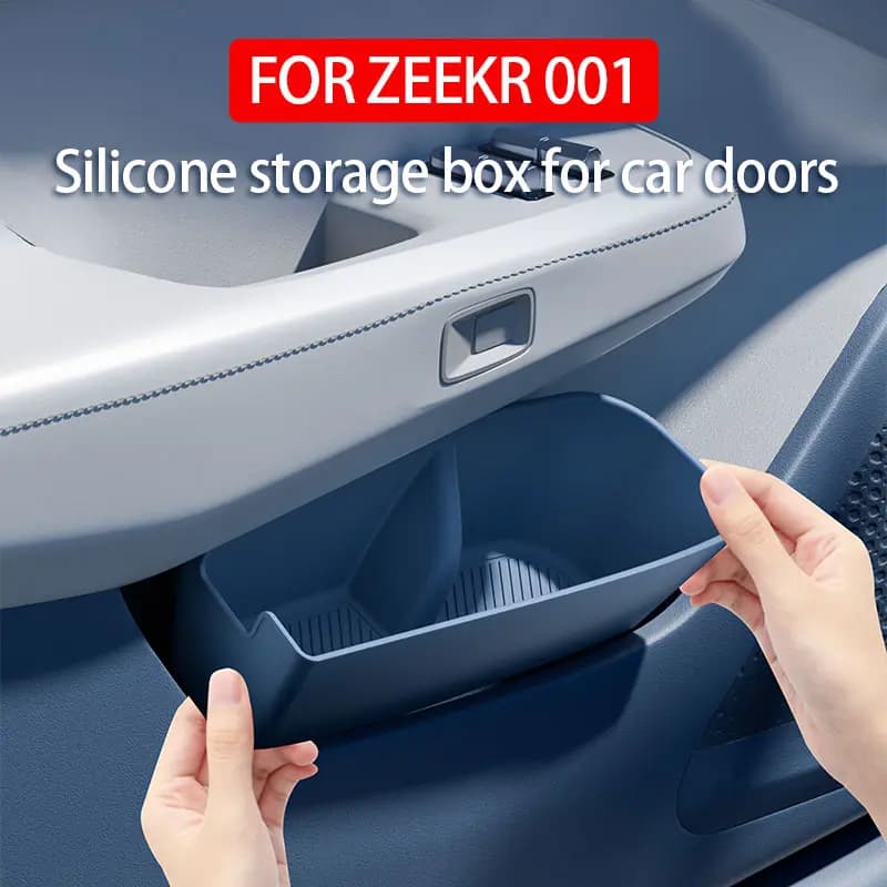 For ZEEKR 001 2024 2025 Underdoor storage box silicone rubber 4-door storage box Anti abnormal noise Car interior accessories