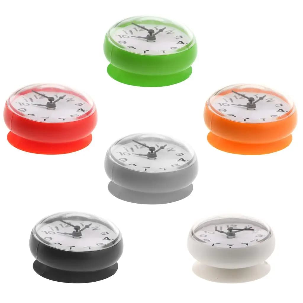 7.5 cm in diameter. Waterproof Silicone Suction Clock for Kitchen, Bathroom,